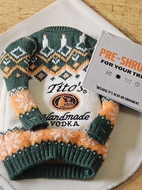Tito's Green & Orange Festive Sweater Ornament